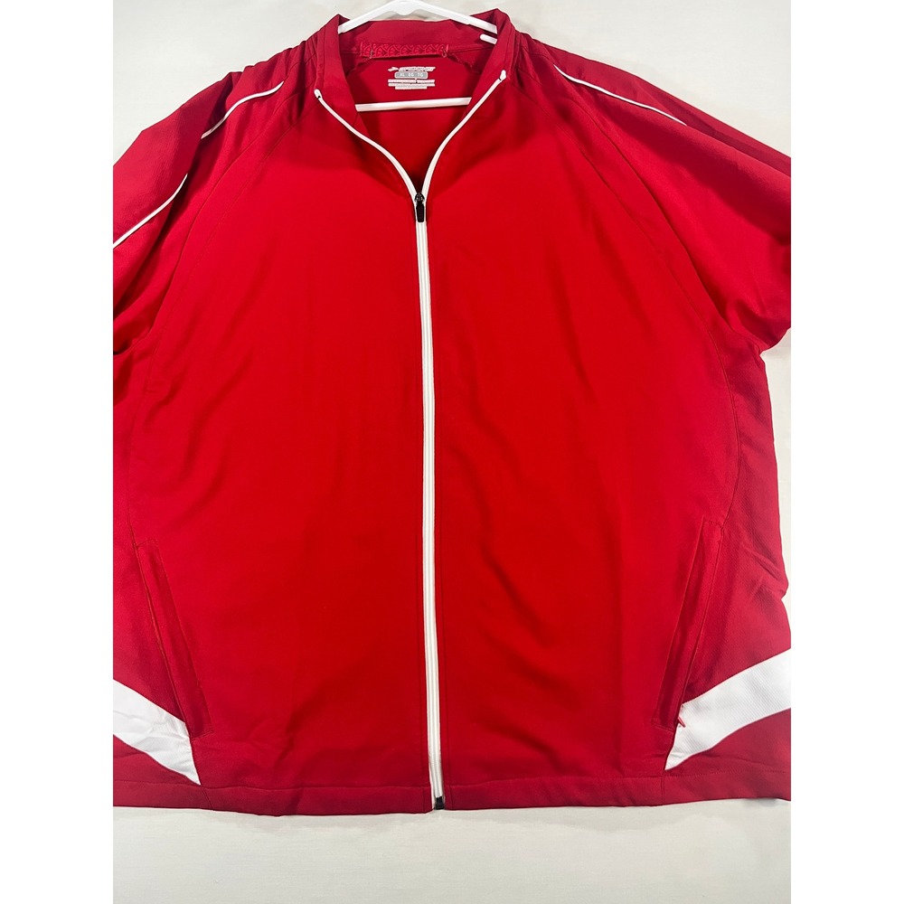 Brooks Mens XL Red Equilibrium Technology Full Zip Running Track Jacket White - Picture 4 of 13